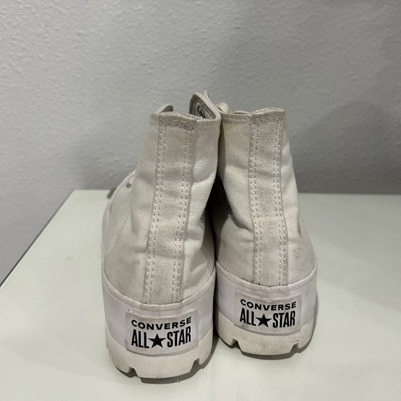 Full white high top lugged converse, size 5! Will be cleaned before shipped - Picture 3 of 5